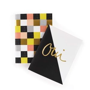 Rifle Paper Co. x Garance Dore Oui Pocket Notebook Set (2) Unlined Foil Accents